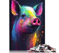 Puzzle de 1000 pièces « Le Cochon Qui couine » pour Adultes, en Carton, idéal pour se détendre. Dimensions : 38 x 26 cm.