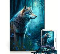 Puzzle de 1000 pièces Le Loup au Bord de la rivière pour Adolescents, activité de Loisirs et d'exercice Intelligent, Cadeau d'anniversaire sans Couture (38x52cm)