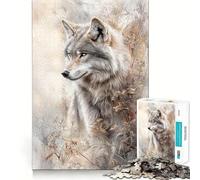 Puzzle de 1000 pièces Le Loup dans la Nature pour Adultes Exercice Mental,découpe de précision,Bords Lisses,activité relaxante à Faire en Groupe à l’intérieur (38x26cm)