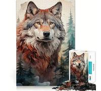 Puzzle de 1000 pièces Le Loup et la Forêt pour Adolescents, Jeu de réflexion, activité à la Maison, découpe de qualité supérieure, pour Les vœux du Père Noël 38x52cm