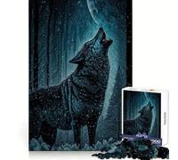 Puzzle de 1000 pièces Le Loup hurle à la Lune pour Adolescents entraînement Intelligent, Passe-Temps agréable, découpe Impeccable, Surprise d'anniversaire (50x75cm)