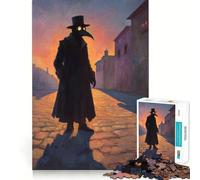 Puzzle de 1000 pièces Le médecin de la peste dans Sunset Alley pour Adolescents Jeu intellectuel, détente mentale, découpe de qualité, Cadeau de Noël (38x26cm)
