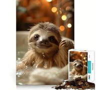 Puzzle de 1000 pièces Le Paresseux Prend Un Bain pour Adolescents Un Jeu de logique Clair, Un Passe-Temps Calme, Une découpe Parfaite et Un Cadeau Classique 50x75cm