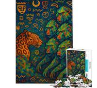 Puzzle de 1000 pièces Le Procès du Léopard Peinture Abstraite idéal pour Les Adolescents et Les Adultes Jeu de Relaxation Cadeau Original pour Femmes Cadeau d'anniversaire ou de Noël (38x52cm)
