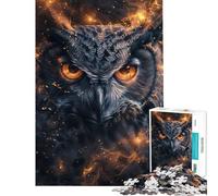 Puzzle de 1000 pièces Le Regard Ardent du Hibou Un Jeu Manuel Stimulant et Anti-Stress idéal pour Les 14 Ans et Plus (38x26cm)