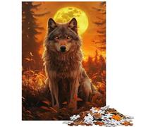 Puzzle de 1000 pièces Le Regard du Loup au Clair de Lune Puzzle pour Adolescents Niveau Difficile Chaque pièce est Unique Jeu éducatif (75x50cm/1000 pièces)