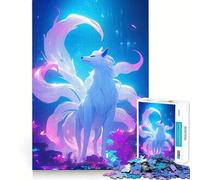 Puzzle de 1000 pièces Le Renard à Neuf Queues dans Une Forêt Magique, idéal pour Les Adolescents Jeu de logique Stimulant et Anti-Stress Finition de qualité Cadeau de Noël idéal (50x75cm)