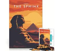 Puzzle de 1000 pièces Le Sphinx d'Égypte Découpe précise Jeu Amusant et Stimulant pour l'esprit, idéal pour se détendre, pour Un Anniversaire ou Une activité Artistique (50x75cm)