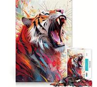 Puzzle de 1000 pièces Le Tigre rugit dans Une Palette colorée pour Adultes, Jouet Intelligent et ludique, idéal pour renforcer Les Liens familiaux, Bords Lisses, à Exposer 50x75cm