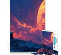 Puzzle de 1000 pièces Lecture Nocturne sous Une Lune géante pour Adolescents, Jeu de logique, Joie familiale, découpe de précision, Cadeau Exquis (38x52cm)