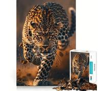 Puzzle de 1000 pièces Léopard Sauvage pour Adultes,Jeu Stimulant l'esprit,découpe Laser pour Un Assemblage Parfait,activité Amusante en Famille (50x75cm)