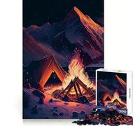 Puzzle de 1000 pièces Les Adolescents Autour du feu de Camp au Bord du lac Un Design Lumineux et Relaxant pour Entretenir sa mémoire 38x52cm Décoration Murale