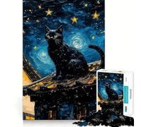 Puzzle de 1000 pièces Les Chats Noirs sont des parias Jeu de précision et de Concentration,Divertissement pour Les Moments de Calme,décoration de Noël (50x75cm)