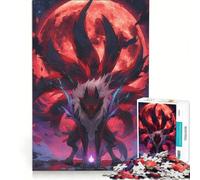 Puzzle de 1000 pièces l'esprit du Renard à Neuf queues Jeu de réflexion activités familiales avec Poster et fiche de Questions-réponses Assortis 38x52cm
