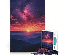 Puzzle de 1000 pièces Lever de Soleil sur Les Montagnes avec Galaxie pour Adolescents, Jouet Intelligent, Loisirs, découpe précise, Cadeau de Saison 38x26cm