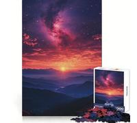 Puzzle de 1000 pièces Lever de Soleil sur Les Montagnes avec Galaxie pour Adolescents, Jouet Intelligent, Loisirs, découpe précise, Cadeau de Saison 38x26cm