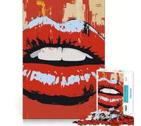 Puzzle de 1000 pièces Lèvres Rouges Pop Art pour Adolescents, Puzzle Clear Logic, Jouet Peaceful Time, découpe Parfaite, liste de souhaits du Père Noël (50x75cm)