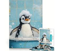 Puzzle de 1000 pièces L'heure du Bain des Pingouins pour Adultes et Adolescents Un Jeu de logique Clair pour se détendre, Une découpe Parfaite et Un pour Les vœux du Père Noël (38x26cm)