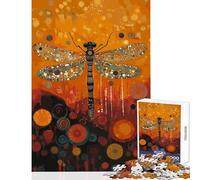 Puzzle de 1000 pièces Libellule Art Abstrait décoration Murale idée Cadeau Casse-tête renforce Les Liens Amoureux Dimensions 38x52cm