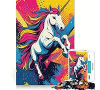 Puzzle de 1000 pièces Licorne Arc-en-Ciel Pop Art pour Adolescents, Jouet d'exercice Mental, Design apaisant, Cadeau précieux Assembler (50x75cm)