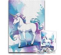 Puzzle de 1000 pièces Licorne Blanche pour Adolescents, Jeu éducatif Familial, décoration Murale idéale, Dimensions:38x26cm