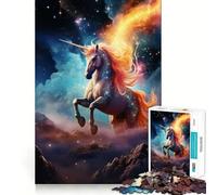 Puzzle de 1000 pièces Licorne dans Une nébuleuse Cosmique pour Adolescents Jeu de mémoire Amusant Emboîtement précis sans espaces Activité Amusante en Famille (50x75cm)