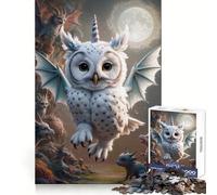 Puzzle de 1000 pièces Licorne Dragon Hibou Hybride Adolescents Entraînement Intelligent, Évasion reposante, Découpe Impeccable, Surprise de Noël (50x75cm)