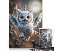 Puzzle de 1000 pièces Licorne Dragon Hibou Hybride Adolescents Entraînement Intelligent, Évasion reposante, Découpe Impeccable, Surprise de Noël (38x52cm)