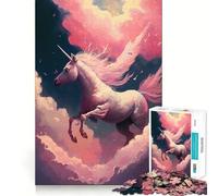 Puzzle de 1000 pièces Licorne et Cheval Fantaisie pour Adolescents,défi intellectuel Amusant,Taille Uniforme,pièces précises,activité relaxante en Groupe à l'intérieur (38x52cm)