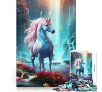Puzzle de 1000 pièces Licorne et Cheval Fantaisie pour Adolescents Développe la mémoire et la Force Évasion reposante Découpe Fine Surprise Festive (50x75cm)