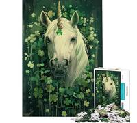 Puzzle de 1000 pièces Licorne pour Adolescents idéal pour la Saint-Patrick Un Anniversaire ou Noël Jeu Familial Amusant à partir de 14 Ans 50x75cm