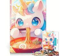Puzzle de 1000 pièces Licorne Ramen Conte de Fées Jeu de réflexion Découpe de Haute précision Défi Amusant pour Passer Le Temps d'attente (38x26cm)
