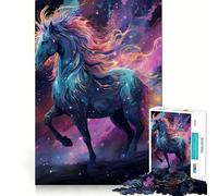 Puzzle de 1000 pièces Licorne sous Un Ciel étoilé pour Adultes,Jeu de réflexion,découpe Laser pour Un Assemblage Parfait,activité enrichissante pour Les Jours de Pluie (38x26cm)
