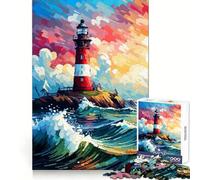 Puzzle de 1000 pièces Lighthouse Magic Pixel Art pour Adolescents,Exercice Mental,détente et Divertissement,Cadeau de Noël (38x52cm)