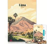 Puzzle de 1000 pièces Lima Pérou Affiche de Voyage Jeu d'art sans Couture Activité intellectuelle et relaxante Cadeau d'anniversaire Amusant (50x75cm)
