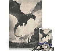 Puzzle de 1000 pièces L'invocation du Dragon de l'ombre pour Adultes, Jouet de logique Pointue, Loisirs à Domicile, découpe précise, 50x75cm
