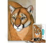 Puzzle de 1000 pièces Lion des Montagnes pour Adultes Jeu cérébral Relaxant Bordure Nette Cadeau de qualité supérieure (38x26cm)