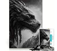 Puzzle de 1000 pièces Lion et Loup Noir,Découpe Précise,Jeu de Stimulation Mentale,Jeu Facile à Jouer,Cadeau d'anniversaire pour l'esprit (50x75cm)