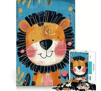 Puzzle de 1000 pièces Lion fantaisiste pour Chambre d'enfant Jeu créatif et d'habileté Emboîtement Parfait Pas de pièces détachées Activité de Partage et de complicité avec Les Proches (50x75cm)