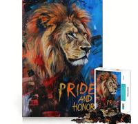 Puzzle de 1000 pièces Lion Fierté et Honneur pour Adolescents Jeu Intelligent et Relaxant Assemblage du Motif Liste de souhaits du Père Noël 50x75cm