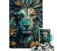 Puzzle de 1000 pièces Lion majestueux Kintsugi Puzzle Artistique pour Adolescents pour s'amuser en Famille Interaction Parent-Enfant Cadeau Unique pour Un Anniversaire ou Noël (Taille 50x75cm)