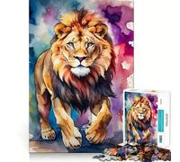 Puzzle de 1000 pièces Lion Qui Marche Jeu de réflexion Découpe de Haute précision Un défi Amusant pour Passer Le Temps (38x26cm)