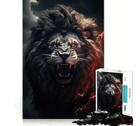 Puzzle de 1000 pièces Lion Rugissant pour Adolescents Amélioration de la mémoire Détente et Loisirs créatifs Découpe Nette Décoration Artistique (50x75cm)