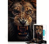 Puzzle de 1000 pièces Lion Rugissant pour Adolescents, Jeu intellectuel, détente mentale, découpe de qualité, Cadeau de Vacances (38x26cm)