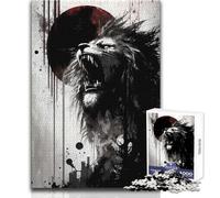 Puzzle de 1000 pièces Lion Rugissant vers Le Ciel pour Adolescents:Un Jeu Amusant et Stimulant pour Apprendre et se concentrer Idéal comme Cadeau Original et attentionné Dimensions:38x52cm