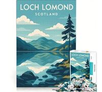 Puzzle de 1000 pièces Loch Lomond Poster, Jeu Impossible, Découpe de précision, avec des pièces de Formes aléatoires Parfaitement emboîtables 50x75cm