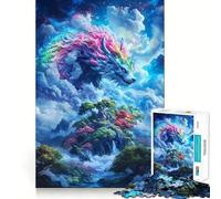 Puzzle de 1000 pièces Loup Arc-en-Ciel dans Les Nuages pour Adolescents stimule la mémoire, détente et création de qualité supérieure (38x52cm)