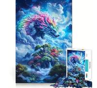 Puzzle de 1000 pièces Loup Arc-en-Ciel dans Les Nuages pour Adultes, Jeu de réflexion et de renforcement des Liens familiaux, découpe de précision, Cadeau créatif (50x75cm)