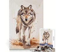 Puzzle de 1000 pièces Loup Art Sauvage Contemporain pour Une Pensée Claire et Une Distraction Douce Bords Précis (50x75cm)