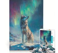 Puzzle de 1000 pièces Loup Aurora Jeu Pratique Interaction Parent-Enfant Collection d'artistes Beaux-Arts 38x52cm